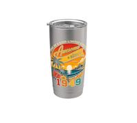 Awesome Since 1949 Vintage Beach Tropical 77th Birthday Vaso térmico de acero inoxidable de doble pared