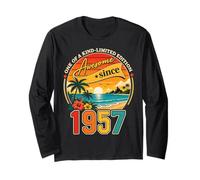 Awesome Since 1957 Vintage Beach Tropical 69th Birthday Manga Larga