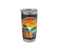 Awesome Since 1957 Vintage Beach Tropical 69th Birthday Vaso térmico de acero inoxidable de doble pared