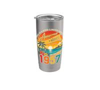 Awesome Since 1957 Vintage Beach Tropical 69th Birthday Vaso térmico de acero inoxidable de doble pared