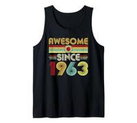 Awesome Since 1963 Classic Year Birth of Birthday Vintage Camiseta sin Mangas