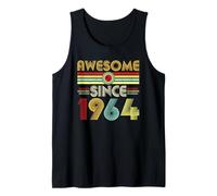 Awesome Since 1964 Classic Year Birth of Birthday Vintage Camiseta sin Mangas