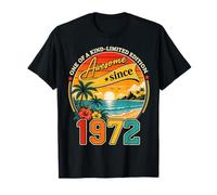 Awesome Since 1972 Vintage Beach Tropical 54th Birthday Camiseta