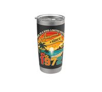 Awesome Since 1972 Vintage Beach Tropical 54th Birthday Vaso térmico de acero inoxidable de doble pared