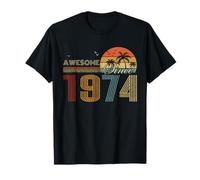 Awesome Since 1974 Men Women Birth of Birthday Years Vintage Camiseta