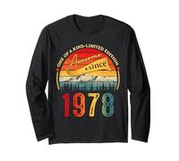 Awesome Since 1978 Vintage Style Born in 1978 Birthday Mens Manga Larga