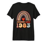 Awesome Since 1983 43rd Birthday Boho Rainbow 43 Years Old Camiseta Premium