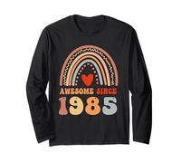 Awesome Since 1985 41st Birthday Boho Rainbow 41 Years Old Manga Larga