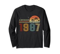 Awesome Since 1987 Men Women Birth of Birthday Years Vintage Manga Larga