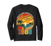 Awesome Since 1988 Vintage Beach Tropical 38th Birthday Manga Larga