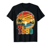 Awesome Since 1990 Vintage Beach Tropical 36th Birthday Camiseta
