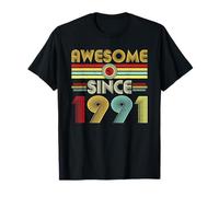 Awesome Since 1991 Classic Year Birth of Birthday Vintage Camiseta