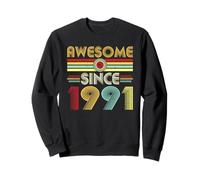 Awesome Since 1991 Classic Year Birth of Birthday Vintage Sudadera