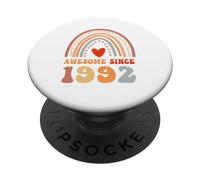 Awesome Since 1992 34th Birthday Boho Rainbow 34 Years Old PopSockets PopGrip Adhesivo