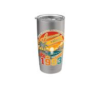 Awesome Since 1993 Vintage Beach Tropical 33rd Birthday Vaso térmico de acero inoxidable de doble pared