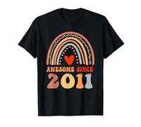 Awesome Since 2011 15th Birthday Boho Rainbow 15 Years Old Camiseta
