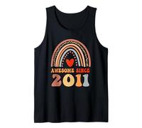Awesome Since 2011 15th Birthday Boho Rainbow 15 Years Old Camiseta sin Mangas