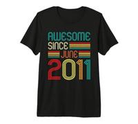 Awesome Since June 2011 15 Years Old 15th Birthday Vintage Camiseta Premium