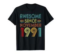 Awesome Since November 1991 Birthday November 1991 Vintage Camiseta