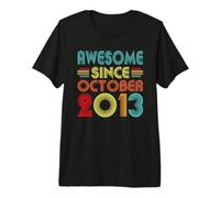 Awesome Since October 2013 13 Year Old Vintage 13th Birthday Camiseta Premium