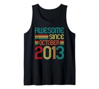 Awesome Since October 2013 13th Birthday Retro 13 Years Old Camiseta sin Mangas