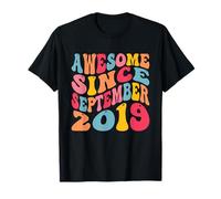 Awesome Since September 2019 7 Years Retro 7th Birthday Camiseta