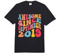 Awesome Since September 2019 7 Years Retro 7th Birthday Comfort Colors Adult Heavyweight T-Shirt