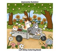 Awesome Summer with Kitty: Cozy & Cute Lofi Kitty Coloring Book