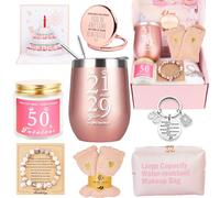Awfrky Regalos de 50 cumpleaños para mujeres, cesta de feliz 50 cumpleaños, caja de regalo para mejores amigas, mujeres, mamá, esposa, hija, hermana, novia, compañera de trabajo, mejor amiga