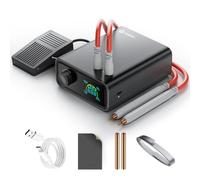 Awgem - Soldadora por puntos de batería de 11500 W, soldadora por puntos portátil de 0,1 a 0,3 mm con perilla giratoria, 100 engranajes, modos de pedal automático/pie, doble pulso, para reparación y