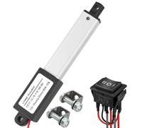 AWINLI Mini actuador de línea 12V 3.1cm, velocidad 15mm/s, 60N/6.1kg, actuador de movimiento lineal impermeable, con interruptor de palanca remota, soporte de montaje, adecuado para micrófono