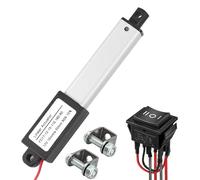 AWINLI - Mini actuador lineal eléctrico de 12 V, 2 pulgadas, velocidad de 0.6 pulgadas, 60 N, microactuador impermeable con interruptor de palanca remoto, soporte de montaje para electrodomésticos