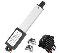 AWINLI - Mini actuador lineal eléctrico de 12 V, carrera de 2 pulgadas, velocidad de 60 N/13 libras, mini actuador de movimiento de metal pequeño con soporte de montaje e interruptor de control