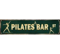AWISZZZ Cartel de entrenamiento de Pilates Bar ST, decoración de puerta de habitación de niñas, letrero de metal para decoración de pared, letreros de arte retro para decoración del hogar, regalos, 16