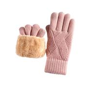 AWJUWHBJ Guantes de invierno con pantalla táctil de doble capa de forro polar para clima frío, para mujeres, senderismo, snowboard, niños, guantes de nieve