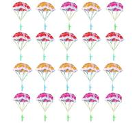 AWJUWHBJ Juguete de paracaídas, lanzando paracaídas, volando al aire libre para niños, no requiere batería ni montaje (juego de 20 piezas), juguete volador al aire libre