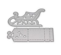 AWJUWHBJ Plantillas de corte de metal con diseño de trineo navideño, álbum de recortes, sello de papel para coche, troqueles de corte de metal