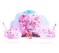 AWJUWHBJ Tarjeta de felicitación 3D única con diseño de flores y parejas, para cumpleaños, aniversario, graduación, con sobre, para cualquier celebración, plegable