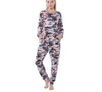 Awlsyj Conjunto de pijama de 2 piezas para mujer, pijama de manga larga con bolsillos, Camuflaje Rosa, Large