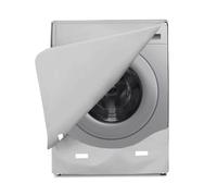 AWNIC Funda Lavadora Exterior Impermeable, 60x64x85cm Funda con Apertura Frontal para Cubre Lavadora, Funda Secadora Exterior Cremallera que Protege del Sol y del Polvo, Plateada