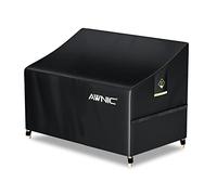 AWNIC Funda para Banco de Jardín 2 Plazas 134cm Patio Impermeable Resistente UV Resistente con enganches y Cordones 420D Poliéster 134x70x60/88cm