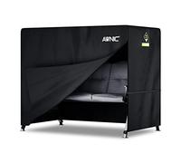 AWNIC Funda para Columpio de jardín de 3 plazas, Impermeable, 420D, Resistente al Viento, Anti-UV, Tela Resistente, Funda Grande para Hamaca de jardín al Aire Libre con Cremalleras, 210 x 125 x 170