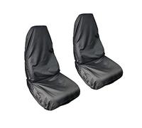 AWNIC Paquete de 2 Fundas Impermeables para Asiento de Coche Delantero, Juego de Fundas Protectoras Universales Impermeables Negras, 2 Fundas de Asiento de Coche Delanteras con Aro y Bucle