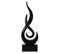 AWNR Escultura Abstracta Negra: Estatua de Llama con Bola de Cristal, Figuras artísticas de Resina, Pieza Central única para decoración Moderna del hogar