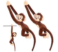 AwnsIMfreien 2 Piezas de Peluche de Mono de 27, 6 Pulgadas, Mono Realista de Peluche con Linda expresión, Larga y Brazo Largo, Juguete de Interactivo para el hogar, la Oficina, el Animal