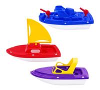 AwnsIMfreien Barcos de baño de 3 uds, Divertido Juguete de baño de PP Seguro, velero, lancha rápida y cañonera para niños, Juegos acuáticos, Uso en Playa y bañera, Barcos para bañera