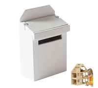 AwnsIMfreien Buzón de Madera para casa de muñecas, buzón de Correo en Miniatura, Mini de Madera con Tapa, Modelo de decoración para casa de muñecas, Accesorio para niños, Blanco, Mini