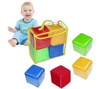 AwnsIMfreien Dados Blandos, 4 Dados de Bolsillo, Cubos Cuadrados de Espuma Suave de 3, 9 Pulgadas con Bolsillo Transparente, Bricolaje Educativo, Juego para enseñar, Cubos de Espuma
