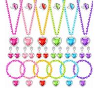 AwnsIMfreien Joyas para niñas pequeñas, Paquete de 6 Conjuntos de Joyas de Vestir de Princesa para niñas de 3 a 6 años, Disfraz de Juego de simulación para niños pequeños