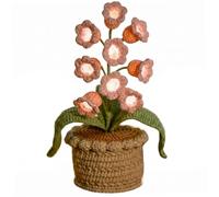AwnsIMfreien Lámpara De Lirio De Los Valles, Luz De Flores Hecha A Mano De Ganchillo De 9 Cabezas Flores De Ganchillo con Cuerda Led, Planta De Decorativa para Escritorio, Luz De